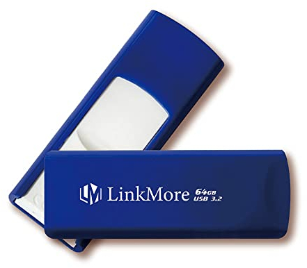 LinkMore EJECT32 - Unidad Flash USB 3.2 Gen2 de 64 GB, Velocidad de Lectura de hasta 100 MB/s, Unidad de Pulgar de diseño retráctil