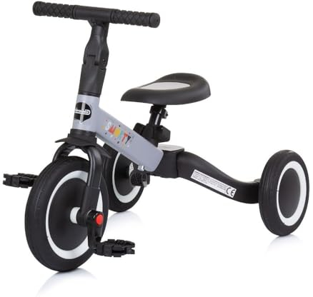 Chipolino Dreirad Smarty 2 in 1 Laufrad Gummireifen umbaubar Pedale verstellbar grau