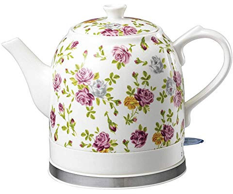 Kettles - Electric Ceramic Cordless White Kettle Teapot - Retro 1.2L Jug, 1200W Boils Water Fast for Tea, Coffee, Soup, Oatmeal - Removable Base, Boil Dry Protection interesting