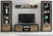 Furn.Design Wohnwand in Kastanie und grau Fresco Schrankwand Set mit 2X Vitirne, TV-Lowboard und Wandregal 4-teilig 323 x 200 cm Beveren (Set 2)