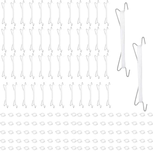 YeahBoom Tomatenhaken Metall,50 Stück Tomatenhaken mit 100 Pflanzenschnalle &10m Seil,Robuster Tomaten Haken,Tomatenstützhaken Pflanzen,Garden Tomato Hooks,Doppelte Tomatenhaken für Hängende Tomaten