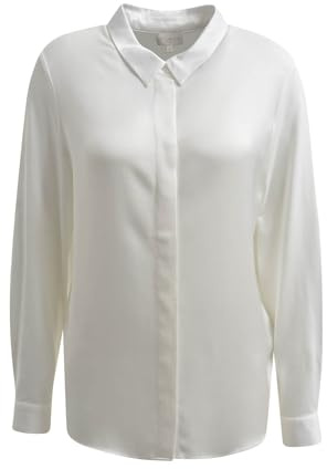 Milano Italy Blouse with Collar, Placket and 1/1 Offwhite - 42