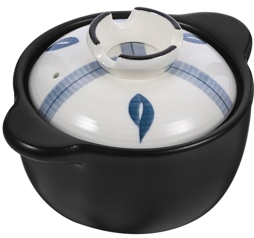 Cabilock casseruola in ceramica pentola in ceramica pentola di terracotta con coperchio slow cooker pentole in ceramica per cucinare piccola pentola da cucina