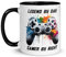 Legend by Day Gamer by Night - Boys Men Gamer Gaming Gifts Present Idea Teenager Teen Nerdy Video Game Controller Gadget Birthday Christmas Ceramic Tea Coffee Cup (Black Handle Prime)