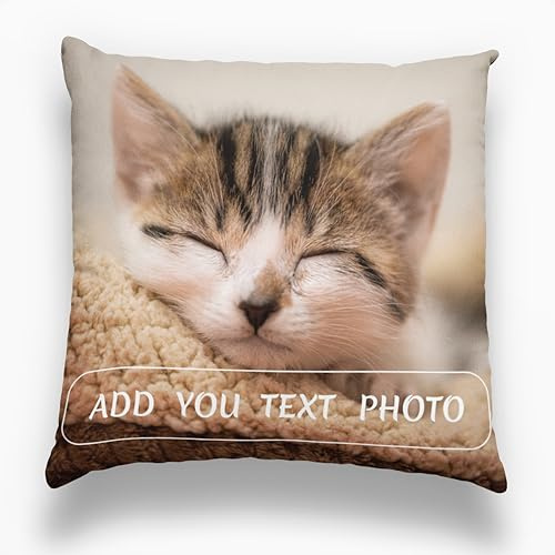 Yacheng Kissen Personalisiert, Kissen Selber Gestalten Doppelseitig Bedrucken,Abnehmbarem Und Waschbaren Schlafkissen Für Haus/Hotel/Foto Geschenkideen (1 Foto, 40 x 40 cm)