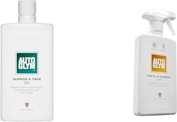 Autoglym Bumper & Trim Gel, 500ml - Car Trim Restorer Revives Colour and Protects Exterior Car & Vinyl And Rubber Care, 500ml - Fresh Lemon Scented Interior Car Cleaner Spray