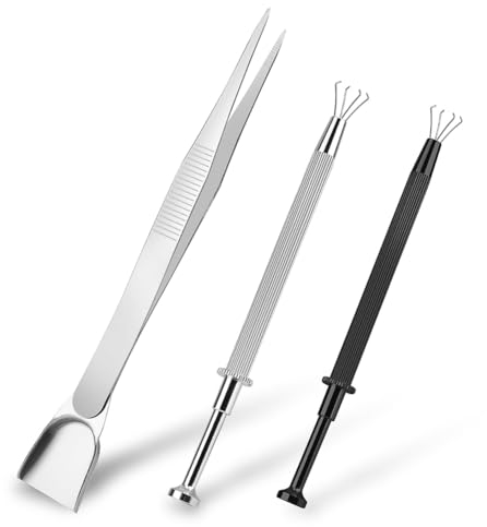 MSCHENZW 3-Teiliges Greifwerkzeug-Set Juwelier Pick Up Sprinkle Pen Schmuckpinzetten Silber 4 Piercing Ball für Winzige Gegenstände Chip