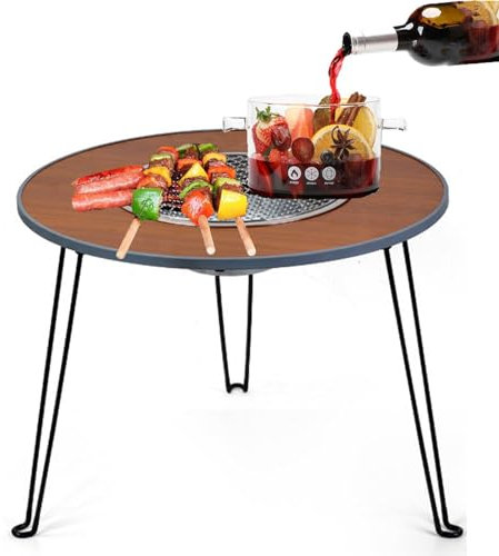 CHDGSJ Nueva Mesa De Carbón para Barbacoa,Parrilla De Barbacoa Pequeña Portátil Plegable De Doble Uso,Mesas De Centro para El Hogar,Estante para Carne para Barbacoa De Jardín Al Aire Libre(C)