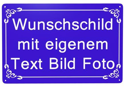BeNsil Schilder, Schilder Selbst Gestalten, Wunschtext Schild, Personalisiert mit Text/Name/Foto/Logo/Schrift für Garage, Hotel, Parkplatz, Schule, Carport, Firma, Garten, Wohnadresse