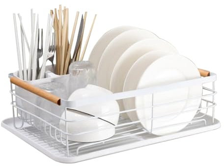 Escurridor de sartenes, escurridor de platos hueco y ventilado, organizador de platos, resistente al óxido, organizador de platos para platos, cubiertos, ollas y sartenes
