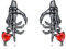 PROESS Skelett Ohrringe 925 Sterlingsilber - Schwarze Totenkopf Ohrstecker, Punk Gothic Schmuck - Geschenke für Frauen Männer
