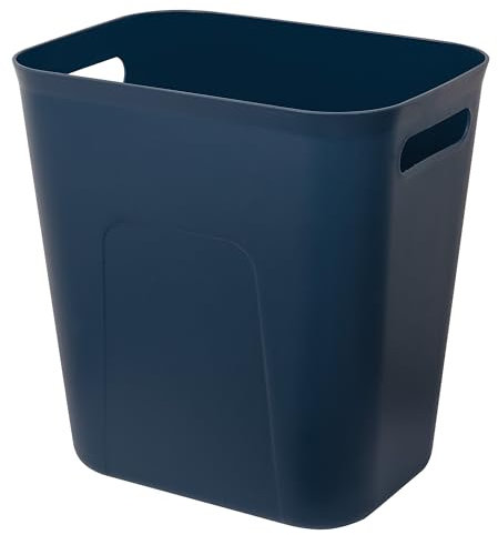 UUJOLY Petite poubelle en plastique pour salles de bains, buanderie, cuisines, bureaux, chambres d'enfants, dortoirs, 10 litres, bleu marine