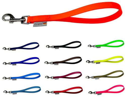Kurzführer Biothane/Hundeleine Biothane 9mm / 13mm / 16mm (Orange, Länge: 30cm / Breite: 16mm)
