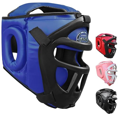 Kopfschutz Boxen 2-in-1 – Verstellbarer Kampfsport Helm mit abnehmbarem Gesichtsgitter Vollgesichtsschutz kopfschutz für MMA, Muay Thai, Kickboxen, Sparring | Männer & Frauen