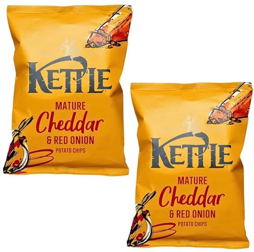 Crisps Snack Bundle Consisting Kettle Crisps Mature Cheddar & Red Onion (2 Pack)