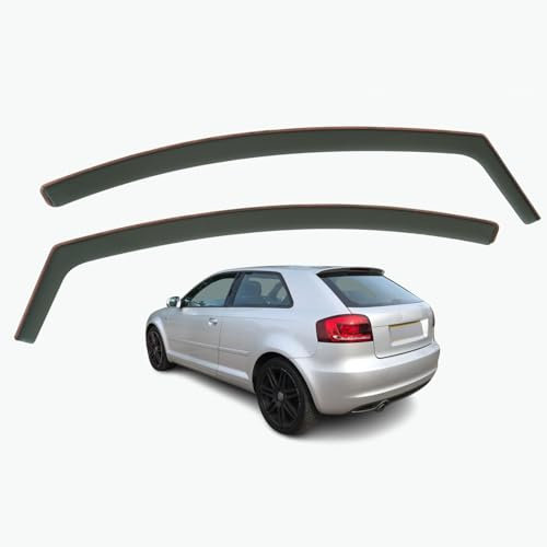 AirFlux Set mit 2 Windabweisern, kompatibel mit Audi A3 S3 3-Türer Schrägheck 2004 2005 2006 2007 2008 2009 2010 2011 2012 Modelle.