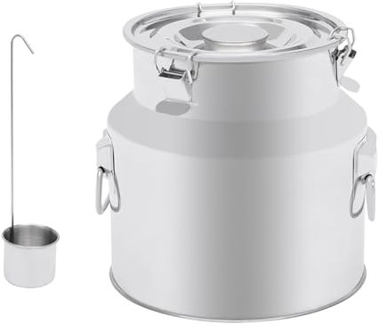 TkkMivcOC Edelstahl Milchkanne, 22L Milchkrug, Milchkanne mit Deckel, Milchbehälter Milchkrug mit Weintragetasche, Transportkanne, für Lagerung Milch, Wein, Milch, Speiseöl