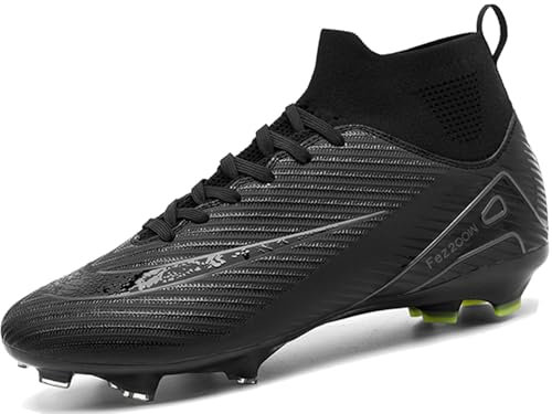 Lvptsh Zapatos de Fútbol Hombre Botas de Fútbol Spike Aire Libre Niños Calzado de Fútbol Tacos de Fútbol Multitacos Ligero,Black,EU34