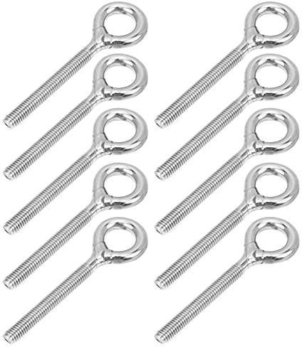 Stainless Steel Heavy Duty M5 Eye for Fastening and Suspension in Home, Office, Hotel, and Outdoor - Pack of 10