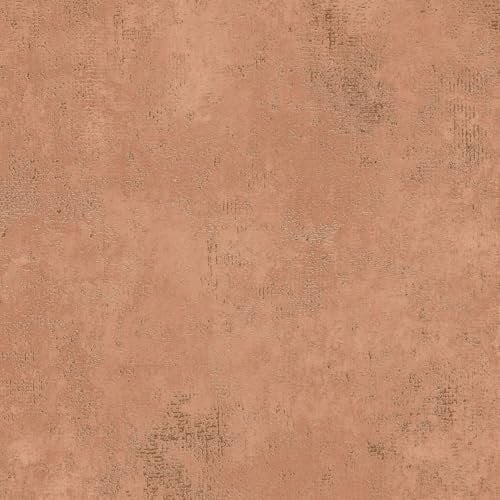 Plaster Look Wallpaper Wall Profhome 388322-GU Non-Woven Wallpaper Slightly Textured with tangible Texture and Metallic Highlights Brown red Brown Orange red 5.33 m2