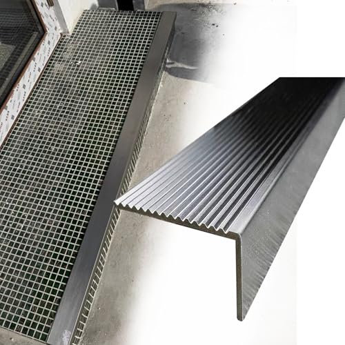 Übergangsprofil Metall-Treppenkantenprofil, Fliesenkantenprofil, Edelstahl, Treppenkantenprofilschutz für Laminat/Vinylholz, Schwellen-Übergangsstufen-Trittflächenschutz(L 120cm (47 1/4in),W 8cm (3 1/
