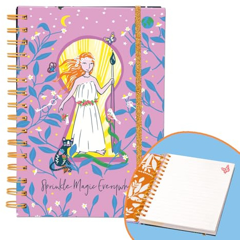 moses. Basically it’s magic Notizbuch Nightsky – Liniertes Eintragbuch mit magischem Design, Spiralbindung, festem Einband und glitzerndem Gummiband, Tagebuch mit 150 Seiten