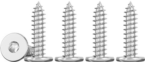 Drenky Vis Torx M3 Mince Autotaraudeuses à Tête Plate 50 Pièces Vis A Bois En Inox 304, EntièRement Fileté, M3x20mm