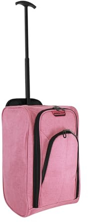 Bordlite Ryanair Cabin Bag 40x25x20cm with Wheels – Underseat Rolling Trolley Suitcase – Airline Approved Lightweight Hand Luggage for Travel – Fits Ryanair, EasyJet, Jet2 – Rose