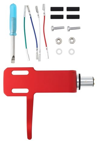 EMSea 8mm Turntable Headshell Bracket Stylus Set Suitable for Various LP Phono Red