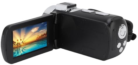 Elprico 4K -Videokamera, 64MP Camcorder mit WLAN, 3 -Zoll -Rotationsbildschirm Digitaler Video -Rekorder mit LED -Fülllicht für Reise und Vlogging