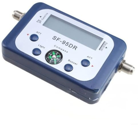 SF-95DRL TV-Signalempfänger für Satellitenfinder mit Kompass und LCD-Display für C/Ku/für Ka Band Dish Ausrichtung, blaue Hintergrundbeleuchtung, Taschenformat für Camping