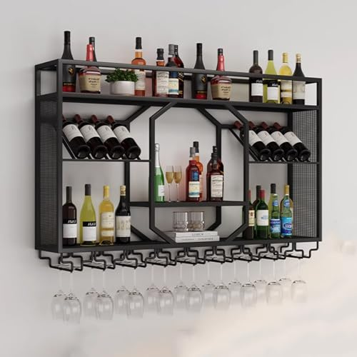 Weinregal zum Aufhängen an der Wand, Glashalter, schwimmende Regale für Küche und Zuhause, Bar, Dekor