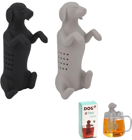 HASELD 2 Pièces Infuseur à Thé en Forme de Chiot 3D - Boule a The Animaux Infuseur Thé Silicone - Infuseur à Thé - Filtre à Thé en Silicone Résistant à la Chaleur - pour Amateurs de Thé