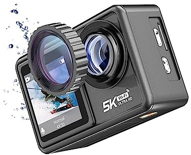 Action Camera 5K With Optional Filter Lens 48MP Zoom 1080P Webcam Vlog WiFi Sports Cam With Remote Takes Sharp Smooth(128G - 4k60 5K30,Action Camera 5K 6)