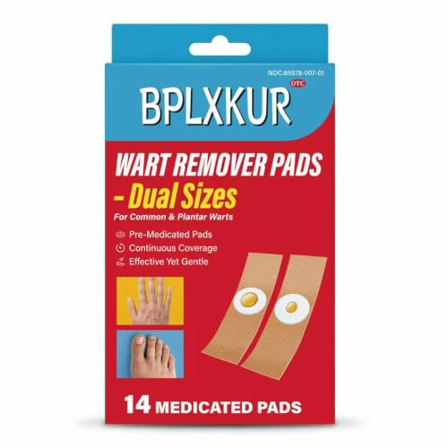 Maximum Strength Wart Remover Pads, 14 Dual-Size for Precise & Flexible Use