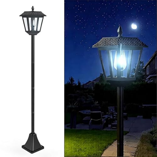 MUSUNIA Gartenlaterne für draußen 180CM Solarlaterne Für Außen | Gartenleuchten Solar Kaltweißes,IP65 Wasserdicht Solarlampen für Außen Garten,Wegeleuchte Deko für Außen Terrasse 1Stücke