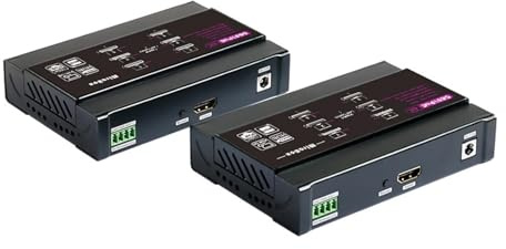 MMHHHG Video Converters, 4K Extender KVM Extender over IP up to 100m USB Extender over Single Cat6 Support Remote Power Switch RS232 POE