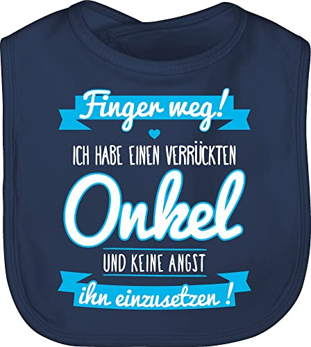 Lätzchen - Sprüche - Ich habe einen verrückten Onkel - Baby Kleinkind Geschenk - Unisize - Navy Blau - geschenkideen fuer neffe lustige babysachen spruch uncle schlabberlatz geschenke für neffen