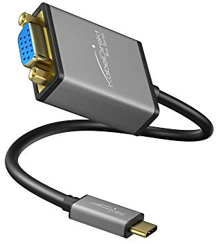 KabelDirekt – Adaptateur USB C sur VGA – 0,15m – (jusqu'à 1920 x 1200/60 Hz, USB C 3.1 und Thunderbolt 3, pour MacBook Pro 2016/2017, MacBook 12 et Autres appareils) –
