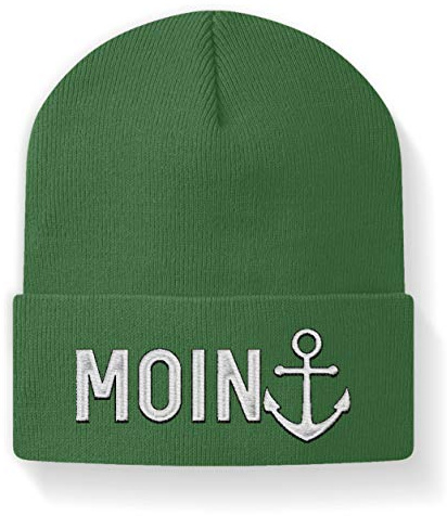 Moin Lustige Mütze für Norddeutsche - Beanie -M-Moss Green