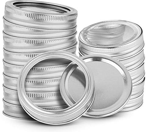 Yonphy 24 Set Wide Mouth Einmachglas Deckel mit Bands, Lebensmittelkappen, Canning Lids für Mason Jar, kompatibel mit Ball & Kerr Mason Jars