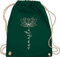 Turnbeutel Rucksack - und Wellness Geschenk - Namaste Lotusblüte Yoga Chakra - Unisize - Dunkelgrün - joga gym bags geschenke lotusblüten turnsack fans lotus stoffbeutel mit kordelzug mandala