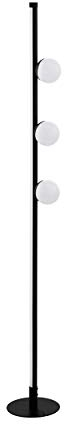 EGLO LED Stehlampe Phianeros, 4 flammige Stehleuchte, Standleuchte aus Stahl und Kunststoff, Wohnzimmerlampe, Bürolampe in Schwarz, Weiß, Lampe mit Tritt-Schalter