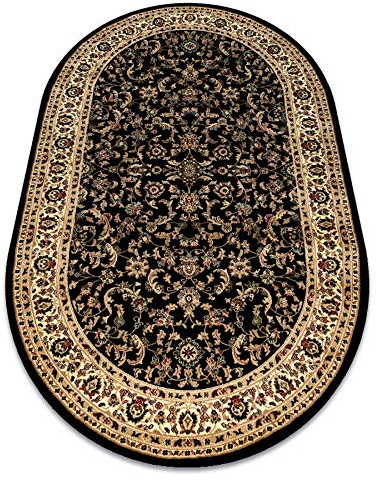 rugsx Teppiche ROYAL Klassisch, traditioneller, für das Wohnzimmer, Schlafzimmer, hohe Qualität, ADR 1745 schwarz, oval 200x290 cm