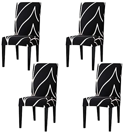 Aisprts Dining Room Chair Covers Slipcovers Set of 4 or 6, Stretch Removable Washable Dining Chair Protector Decoration Cover Seat Slipcover for Hotel,Ceremony,Banquet,Kitchen,Restaurant,Home