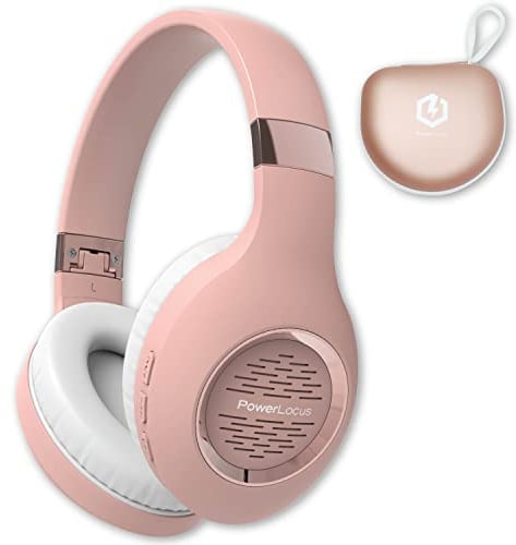 Bluetooth Headphones Over-Ear, PowerLocus Wireless Headphones, Hi-Fi Stereo Deep Bass, Soft Earmuffs Foldable Headphone with Built-in Microphone, Wireless and Wired Headset for Cell Phones,Tablets, PC