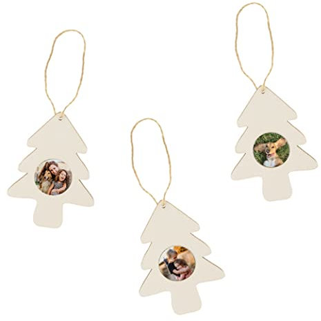 My Custom Style 3 Decorazioni Porta Foto per Albero di Natale. Alberello 12,5x9cm. Spazio Foto 4x4cm.