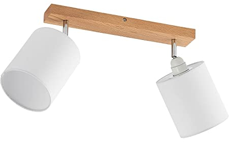 Lindby Strahler Imarin (Skandinavisch) aus Holz (2 flammig, E27) - Deckenlampe Deckenleuchte Lampe Spot Wohnzimmerleuchte