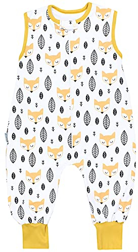 TupTam Sommer Schlafsack mit Füßen 0.5 TOG OEKO-TEX zertifizierte Materialien, Farbe: Füchse Orange, Größe: 104-110