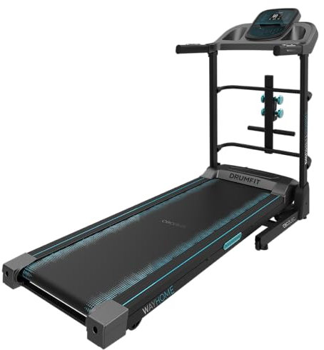 Cecotec Tapis de Course Pliable DrumFit WayHome 1700 Sprint. 900 W, 1-17 km/h, 12 programmes, Panneau LCD, Surface de Course de 130x44 cm avec Amorti, Inclinaison Manuelle, Connexion Mini Jack